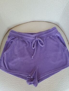 Fabletics Island Plush Terry Drawstring Women's Shorts - Purple Size Small